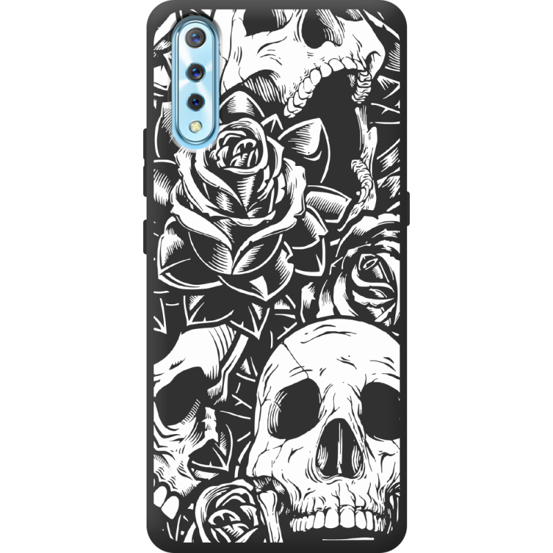 Черный чехол BoxFace Vivo V17 Neo Skull and Roses