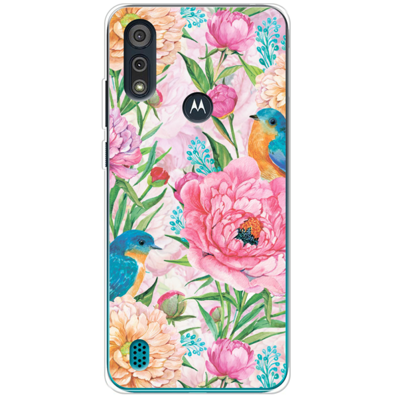 Чехол BoxFace Motorola E6i Birds in Flowers