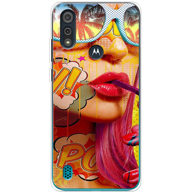 Чехол BoxFace Motorola E6i Yellow Girl Pop Art