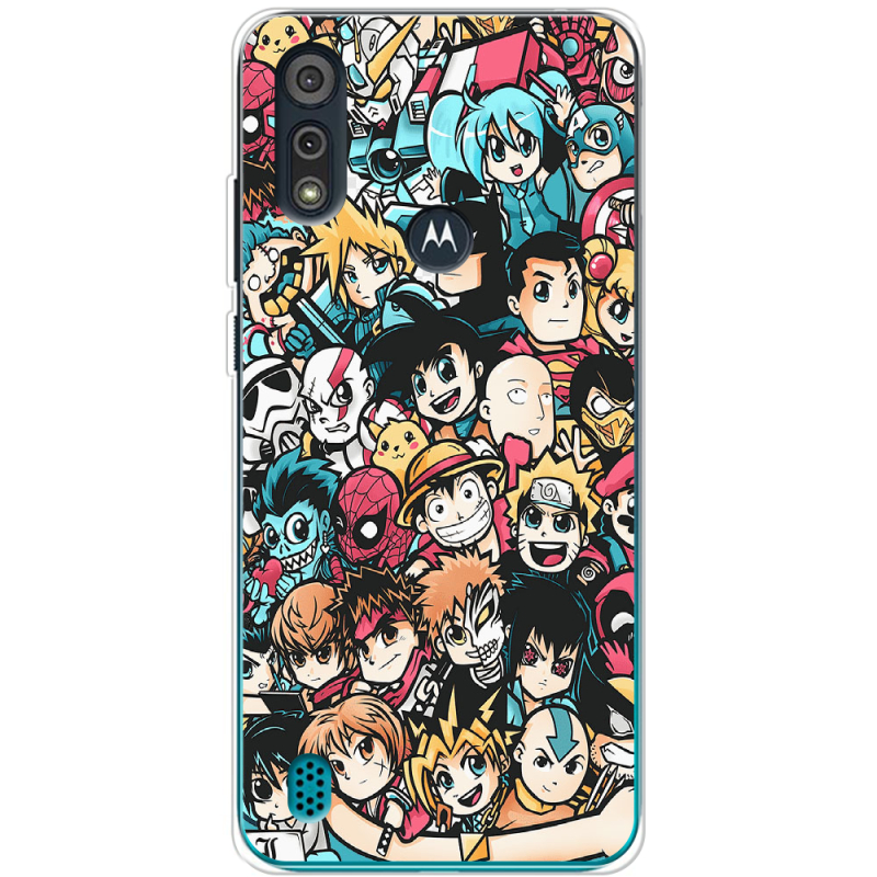 Чехол BoxFace Motorola E6i Anime Stickers