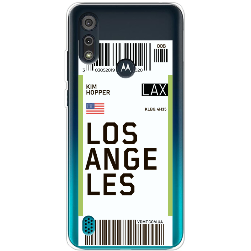 Прозрачный чехол BoxFace Motorola E6i Ticket Los Angeles