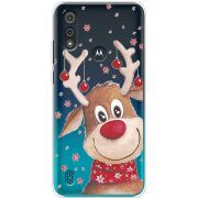 Прозрачный чехол BoxFace Motorola E6i Winter Deer