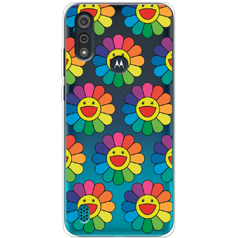 Прозрачный чехол BoxFace Motorola E6i Hippie Flowers