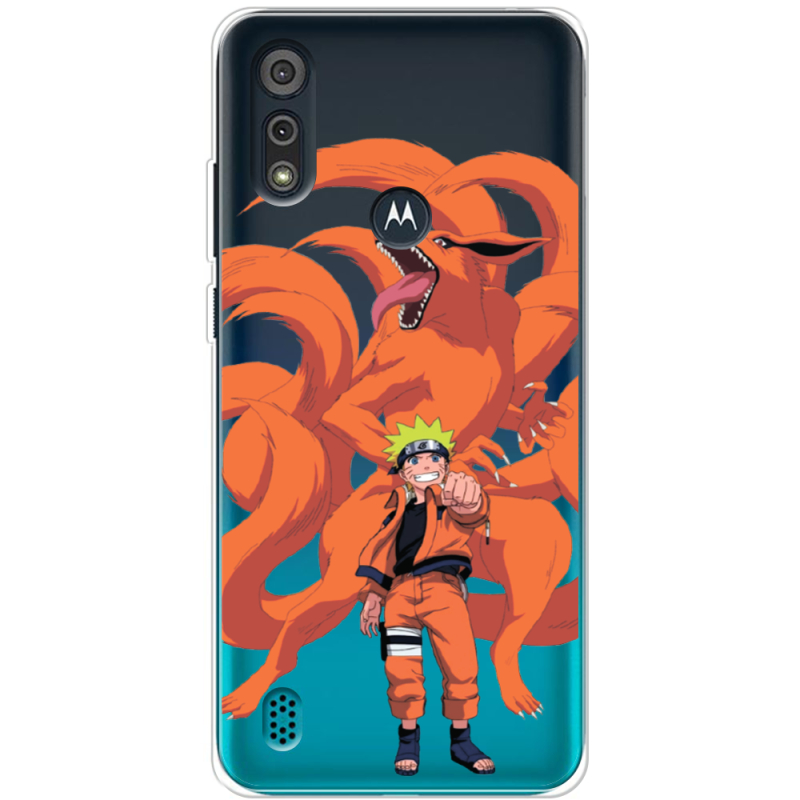 Прозрачный чехол BoxFace Motorola E6i Naruto and Kurama