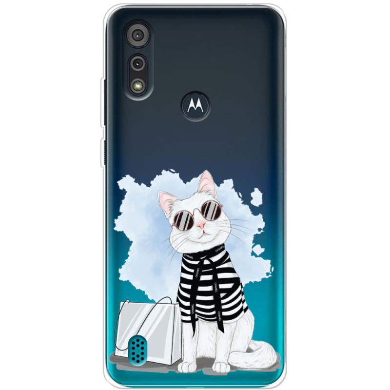 Прозрачный чехол BoxFace Motorola E6i Cat Style