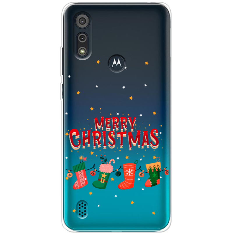 Прозрачный чехол BoxFace Motorola E6i Merry Christmas
