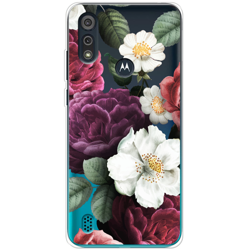 Прозрачный чехол BoxFace Motorola E6i Floral Dark Dreams