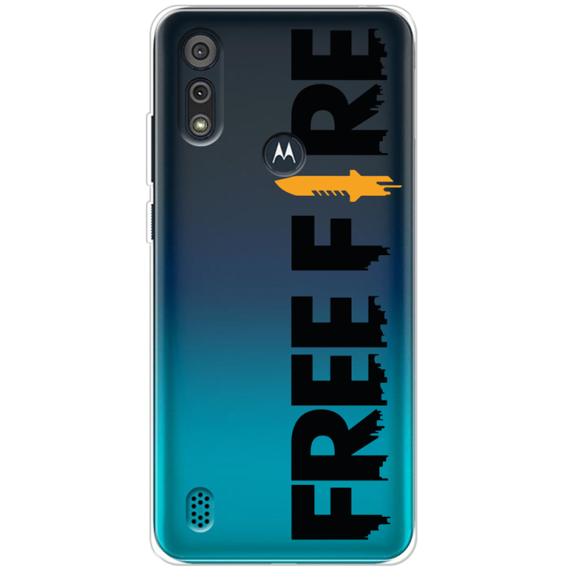 Прозрачный чехол BoxFace Motorola E6i Free Fire Black Logo