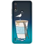 Прозрачный чехол BoxFace Motorola E6i Segull in Cofee Pool