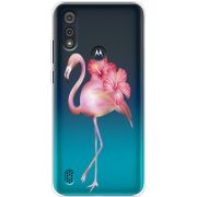 Прозрачный чехол BoxFace Motorola E6i Floral Flamingo