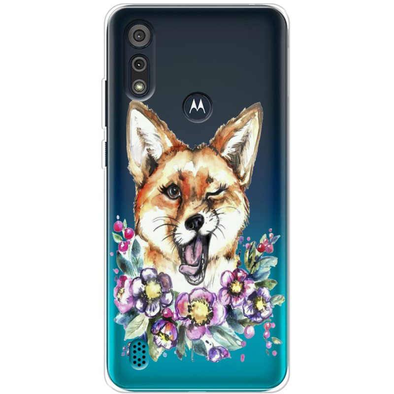 Прозрачный чехол BoxFace Motorola E6i Winking Fox