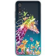 Прозрачный чехол BoxFace Motorola E6i Colorful Giraffe