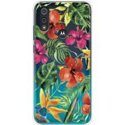 Прозрачный чехол BoxFace Motorola E6i Tropical Flowers