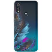 Прозрачный чехол BoxFace Motorola E6i Feathers