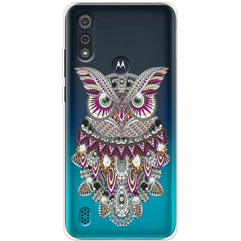 Чехол со стразами Motorola E6i Owl