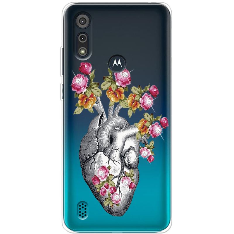 Чехол со стразами Motorola E6i Heart