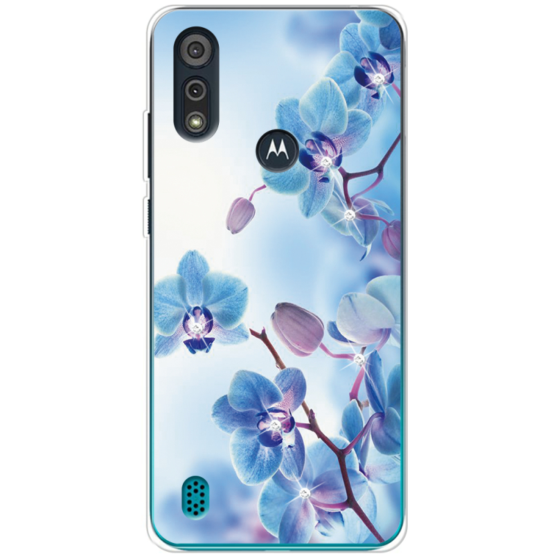 Чехол со стразами Motorola E6i Orchids