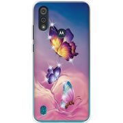 Чехол со стразами Motorola E6i Butterflies