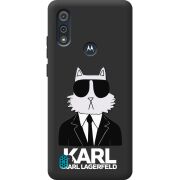 Черный чехол BoxFace Motorola E6i Cat in Black