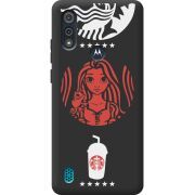 Черный чехол BoxFace Motorola E6i RedWhite Coffee