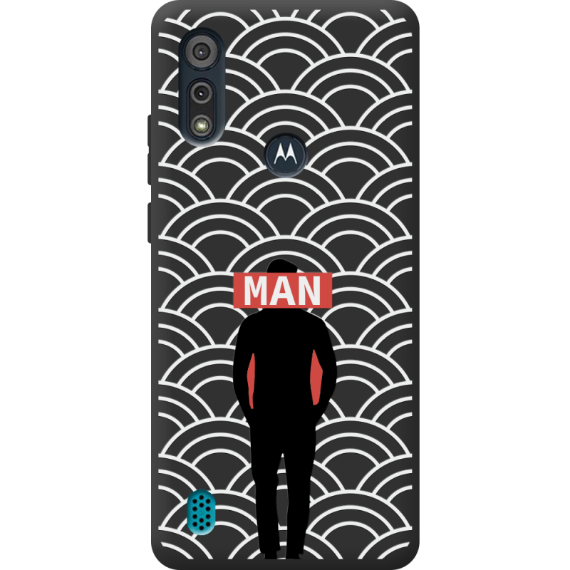 Черный чехол BoxFace Motorola E6i Man Pattern