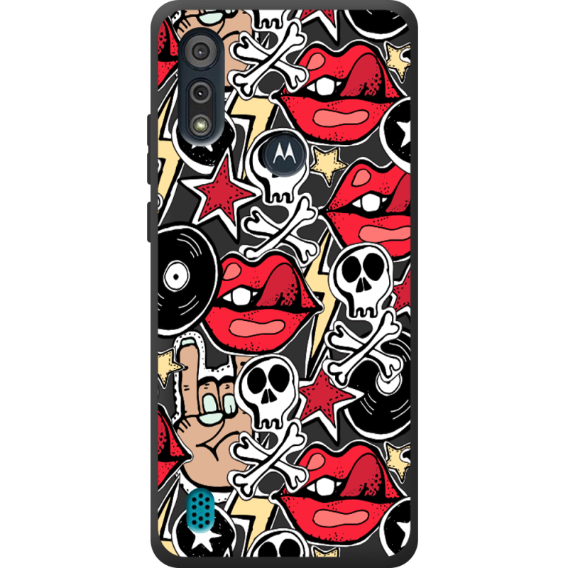 Черный чехол BoxFace Motorola E6i Rock Graffiti