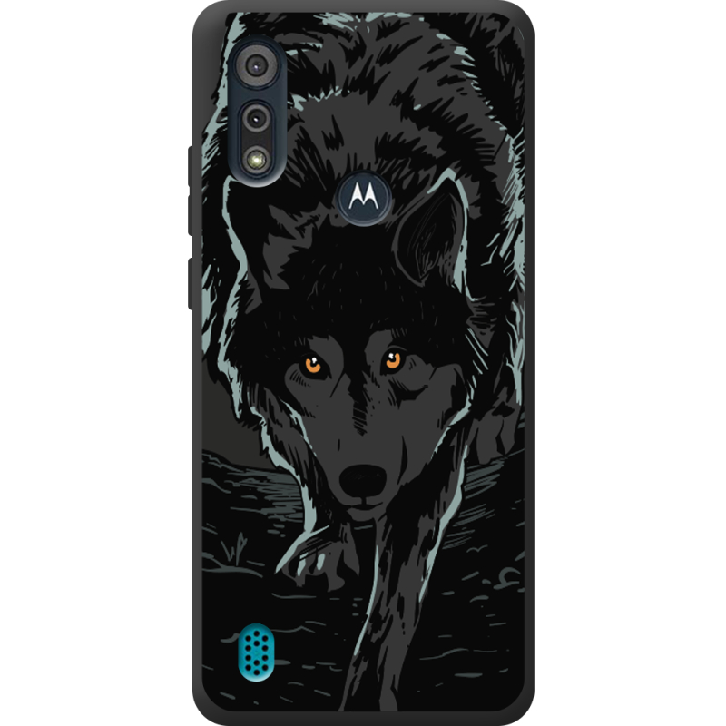 Черный чехол BoxFace Motorola E6i Wolf