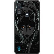 Черный чехол BoxFace Motorola E6i Wolf