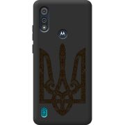 Черный чехол BoxFace Motorola E6i Ukrainian Trident