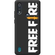 Черный чехол BoxFace Motorola E6i Free Fire White Logo