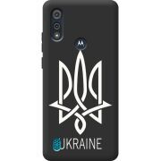 Черный чехол BoxFace Motorola E6i Тризуб монограмма ukraine