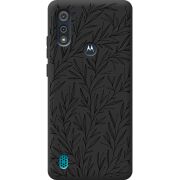 Черный чехол BoxFace Motorola E6i Leaves
