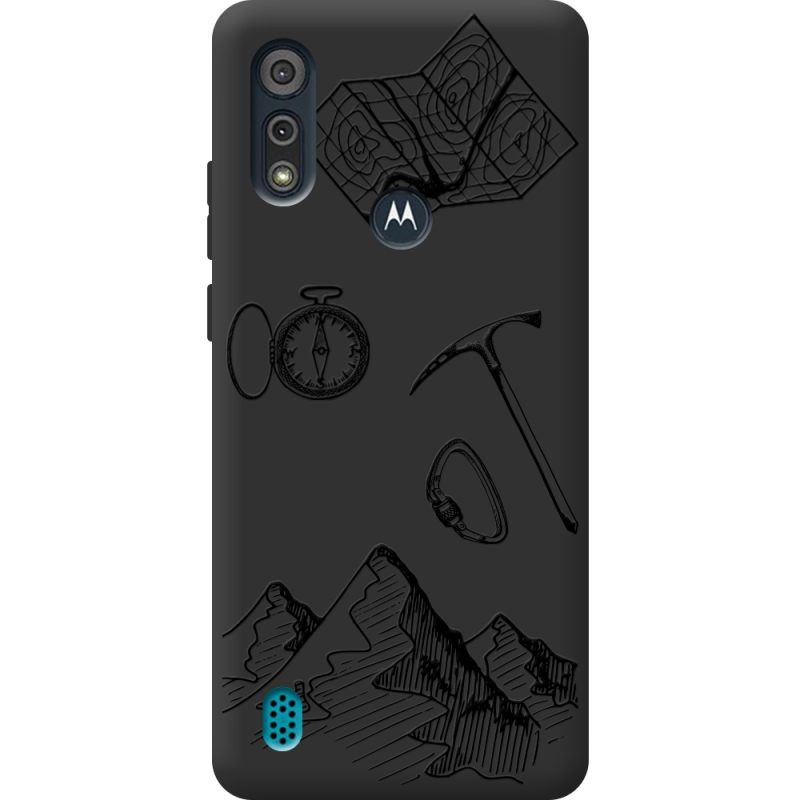 Черный чехол BoxFace Motorola E6i Mountains