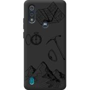 Черный чехол BoxFace Motorola E6i Mountains