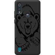 Черный чехол BoxFace Motorola E6i Grizzly Bear