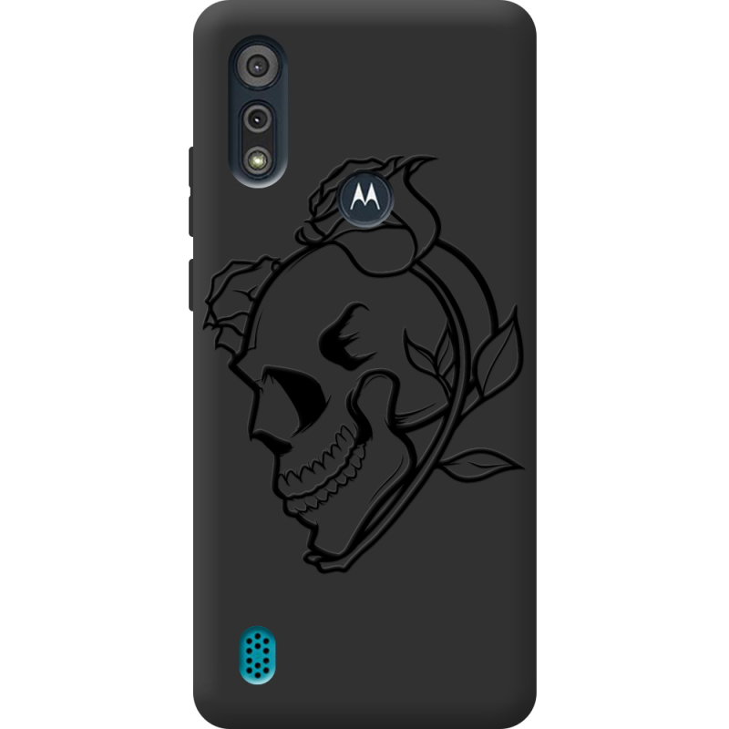 Черный чехол BoxFace Motorola E6i Skull and Roses