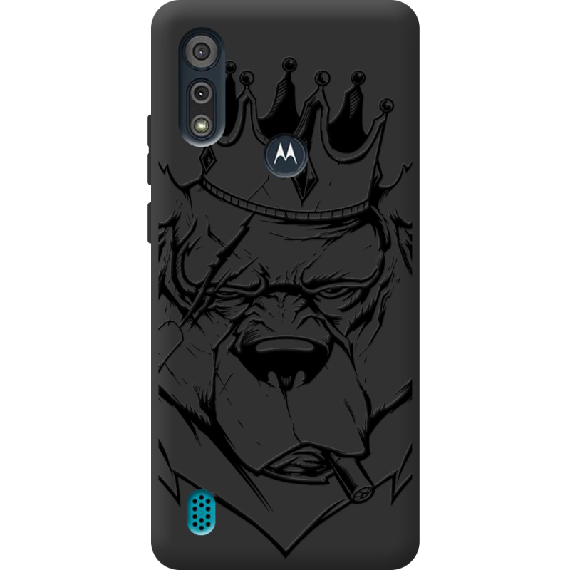 Черный чехол BoxFace Motorola E6i Bear King