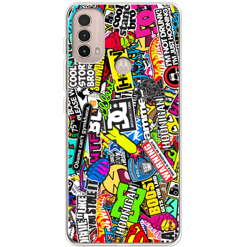 Чехол BoxFace Motorola E40 Multicolored Inscriptions