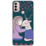 Чехол BoxFace Motorola E40 Girl and deer