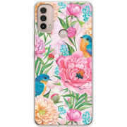 Чехол BoxFace Motorola E40 Birds in Flowers