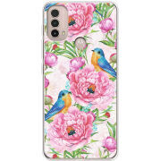 Чехол BoxFace Motorola E40 Birds and Flowers