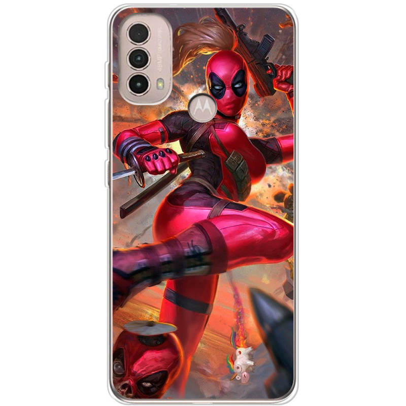 Чехол BoxFace Motorola E40 Woman Deadpool