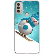 Чехол BoxFace Motorola E40 Skier Snowman