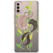 Прозрачный чехол BoxFace Motorola E40 Cute Mermaid