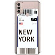 Прозрачный чехол BoxFace Motorola E40 Ticket New York