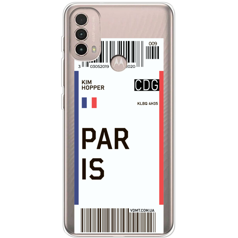 Прозрачный чехол BoxFace Motorola E40 Ticket Paris