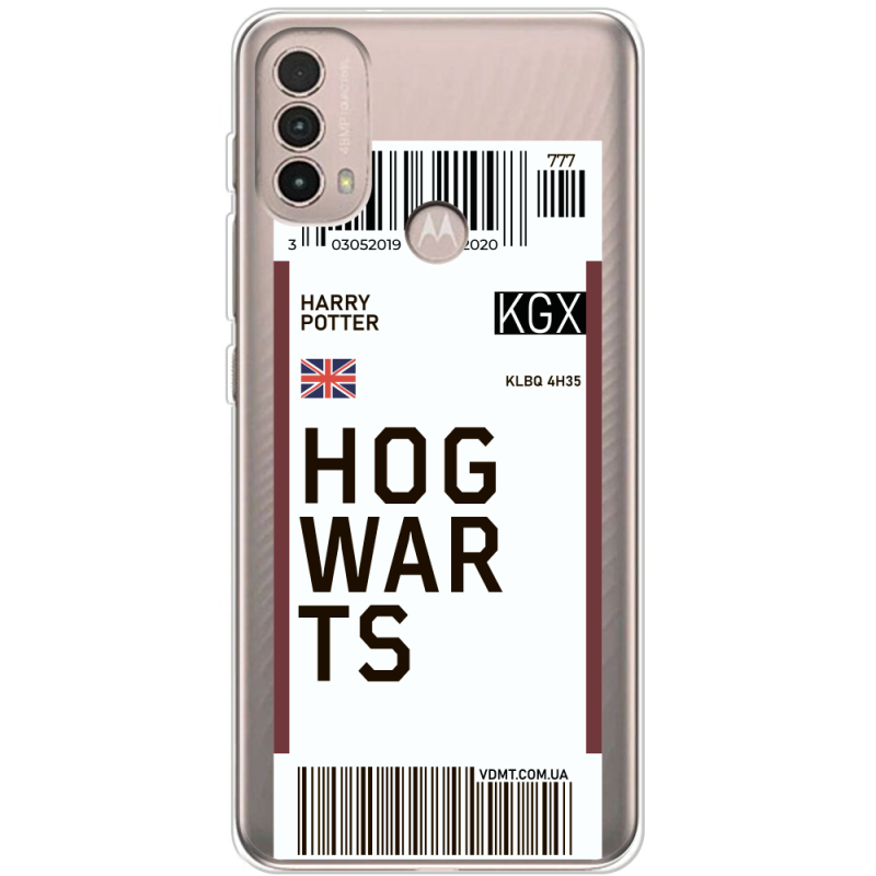 Прозрачный чехол BoxFace Motorola E40 Ticket Hogwarts