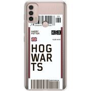 Прозрачный чехол BoxFace Motorola E40 Ticket Hogwarts