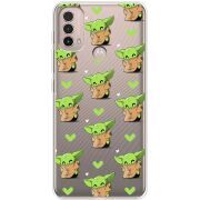 Прозрачный чехол BoxFace Motorola E40 Pattern Baby Yoda