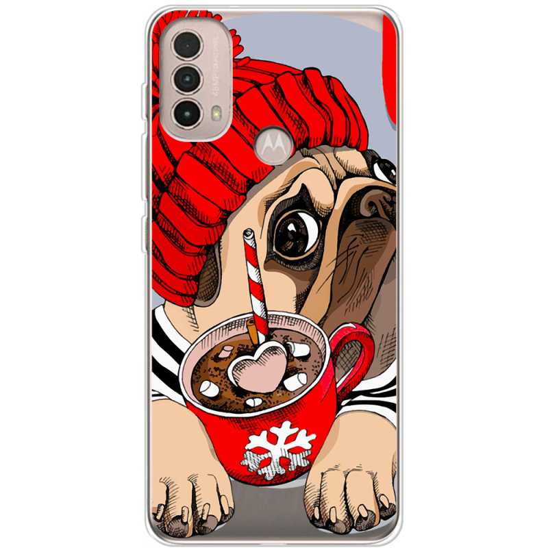 Прозрачный чехол BoxFace Motorola E40 Winter Puggy